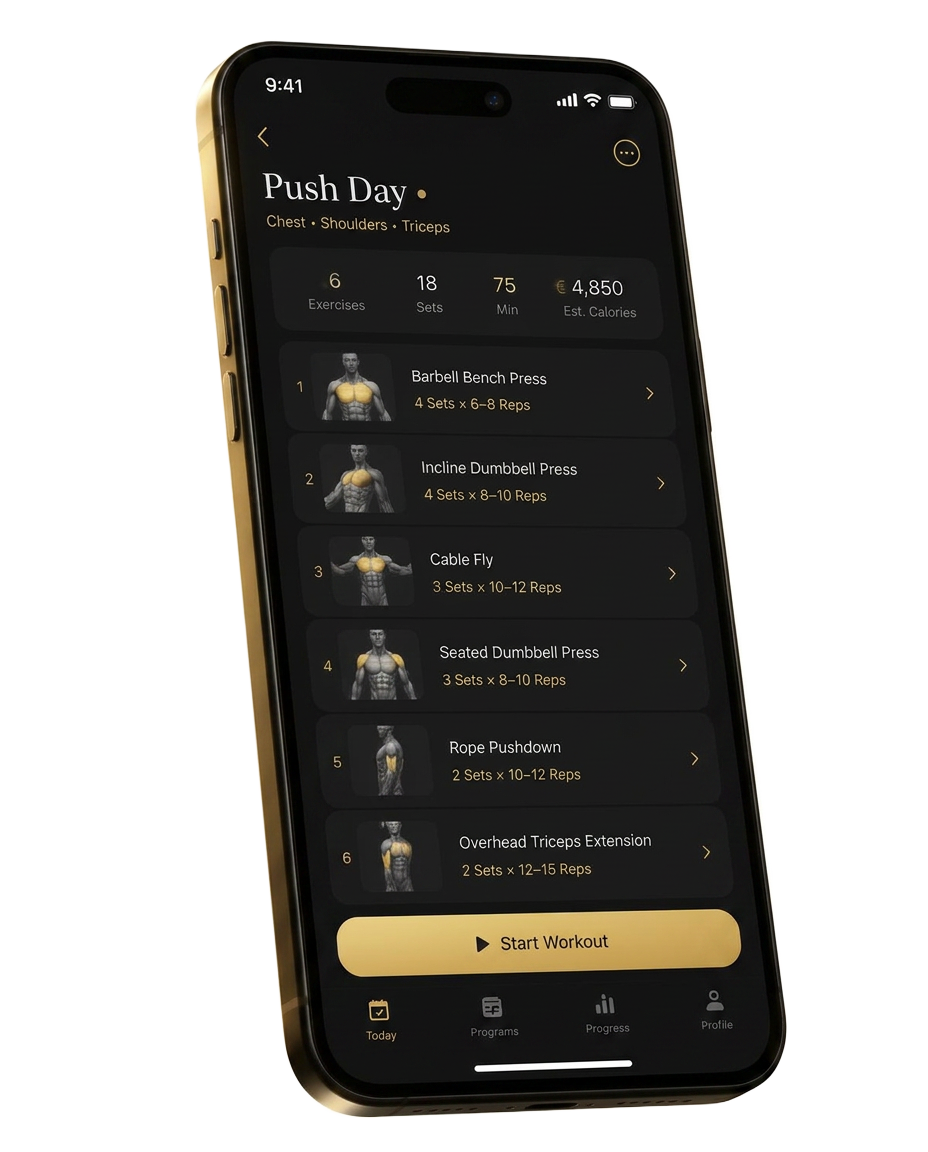 Persoonlijk trainingsschema in app
